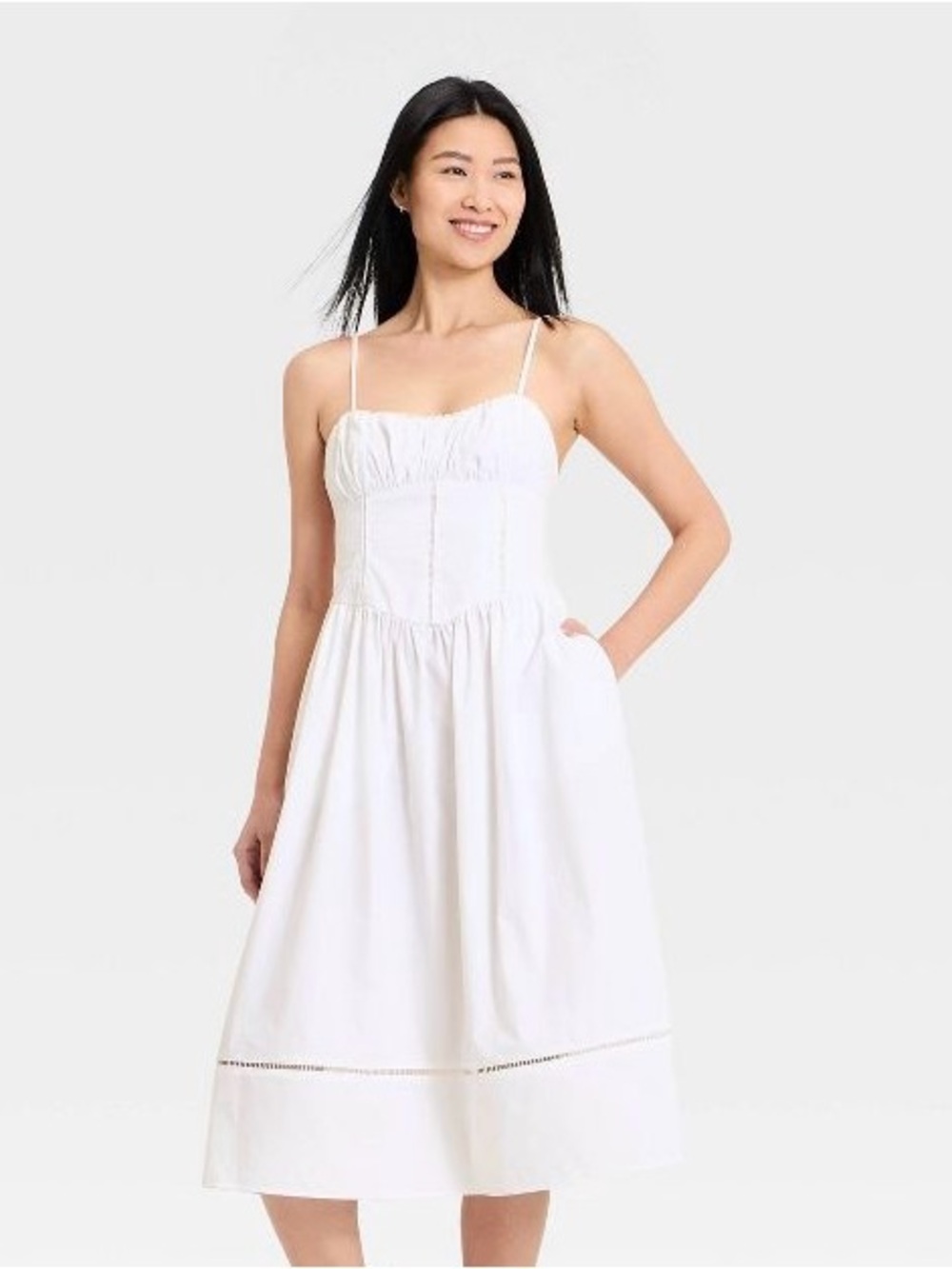 Women's Corset Midi Dress in white - Small S - NEW